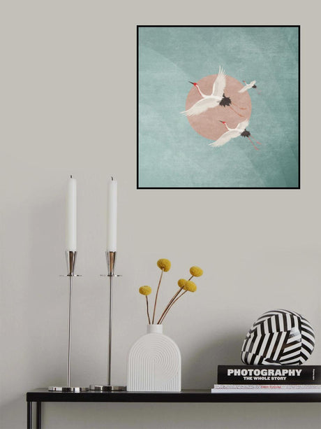 Turnalar Mavimsi Pembe Gunes Poster och Canvastavla