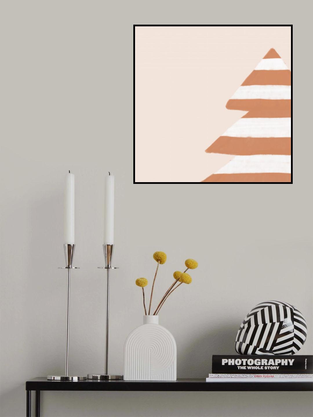 Stripey Xmas Tree Poster och Canvastavla