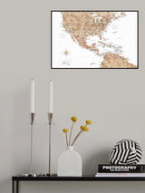 Neutral USA and the Caribbean sea map Poster och Canvastavla