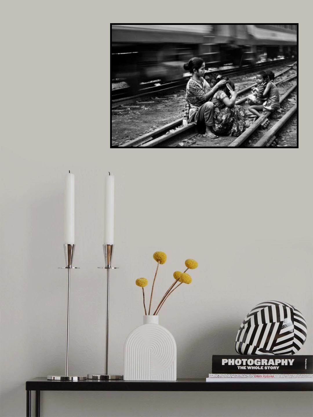 Slum on the railway Poster och Canvastavla