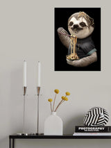 SLOTH EATING NOODLE Poster och Canvastavla