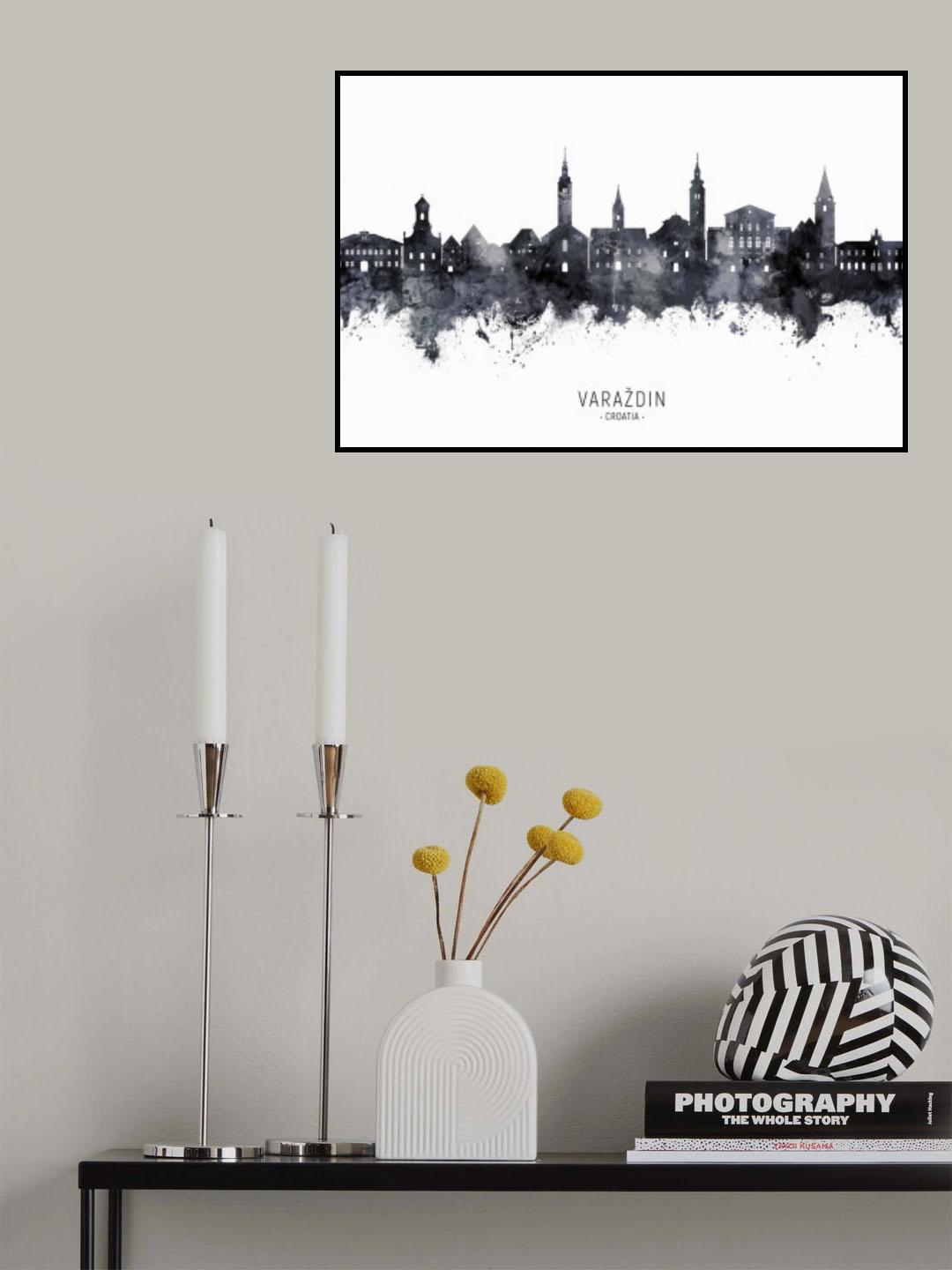 Varaždin Croatia Skyline Poster och Canvastavla