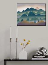 Mountain Range At Dawn Poster och Canvastavla