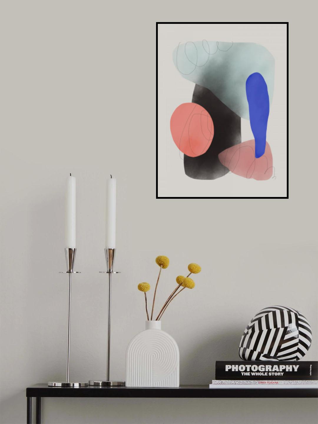 Watercolor Organic Shapes Poster och Canvastavla
