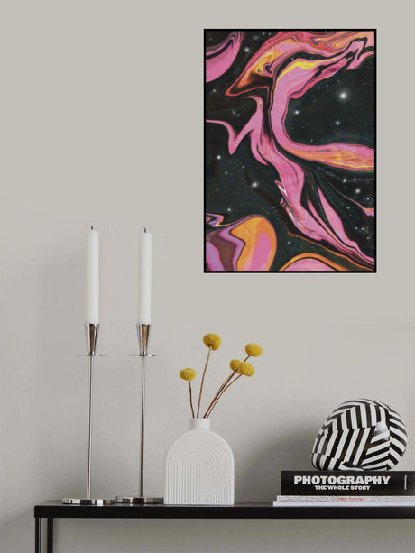Pink Swirl Nebula Poster och Canvastavla