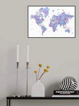 Detailed world map with cities, Raul Poster och Canvastavla