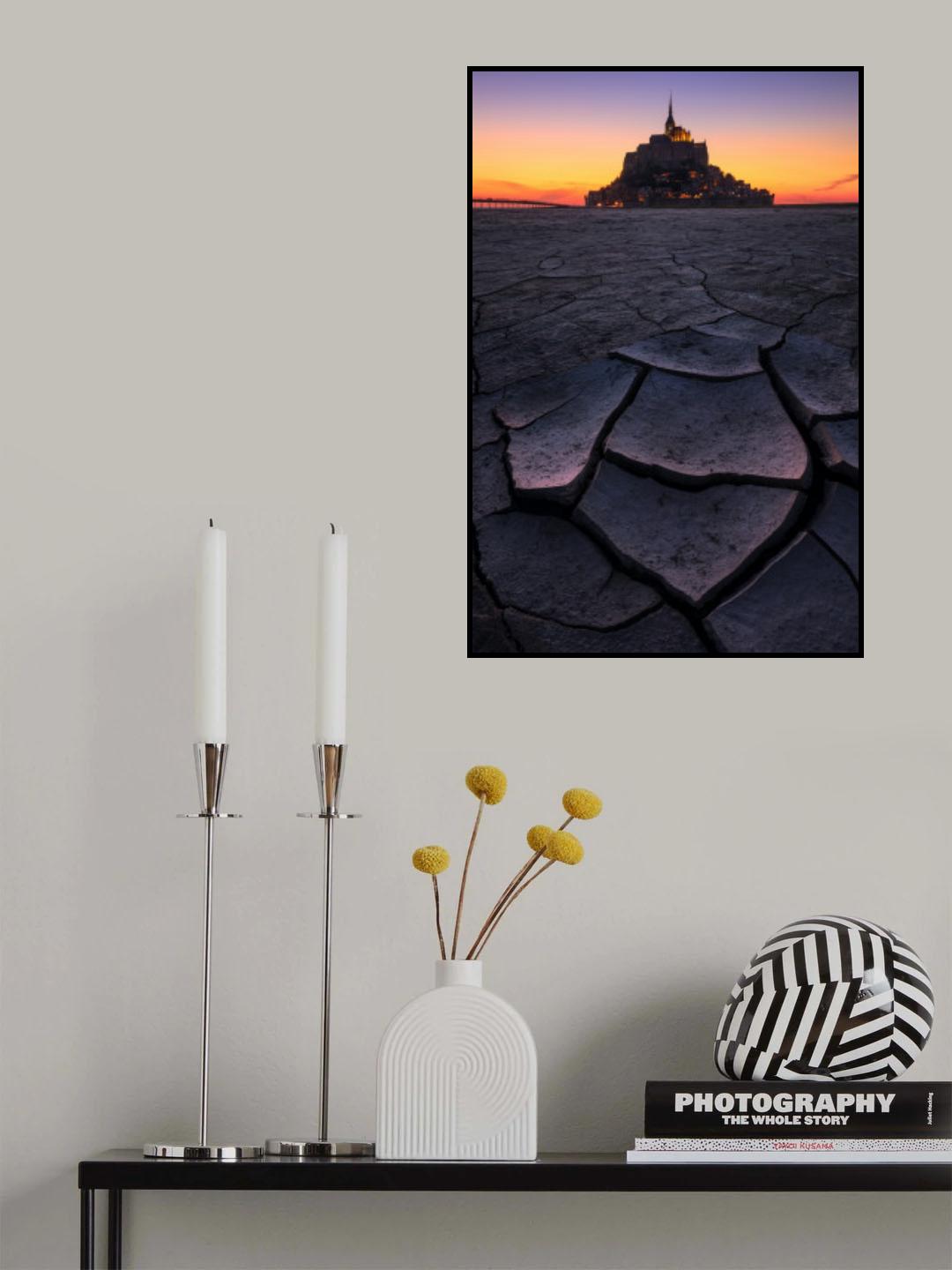 Le Mont Saint Michel - Sunset Poster och Canvastavla