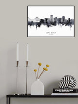 Long Beach California Skyline Poster och Canvastavla