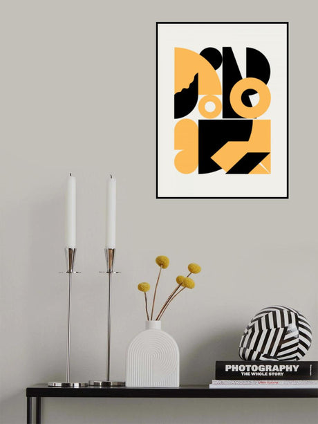 Abstract Geometrical Shapes In Yellow Poster och Canvastavla