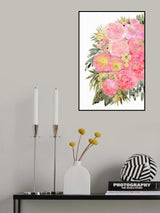 Rekha floral art in light pink watercolor Poster och Canvastavla