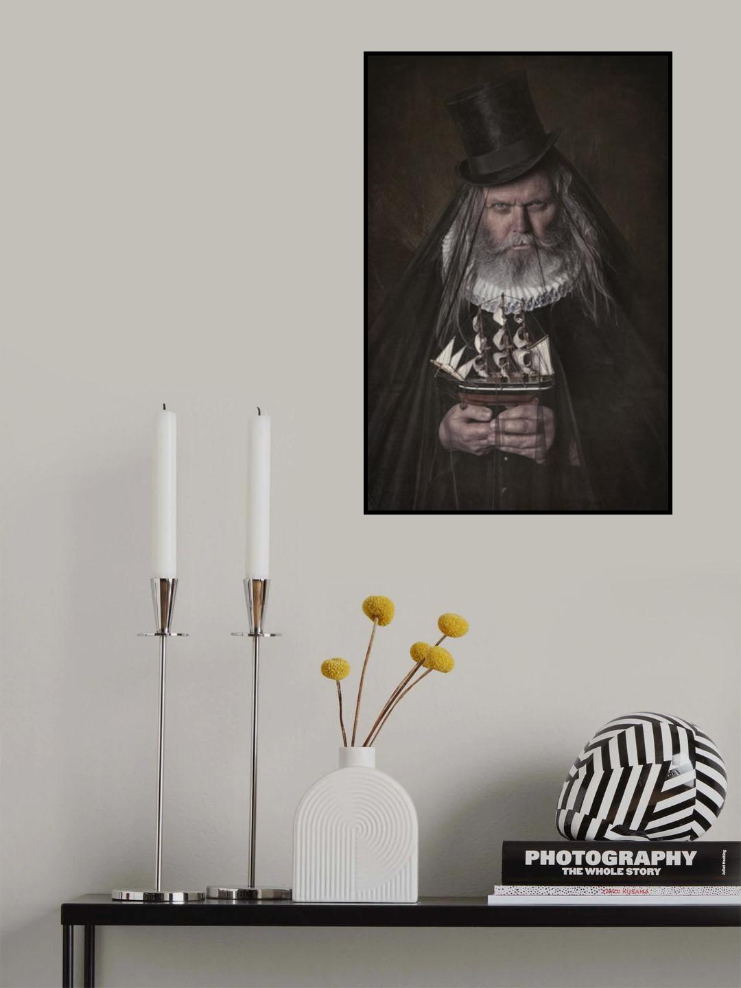 A old men with his little boat Poster och Canvastavla