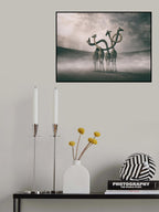 Giraffes Embracing Poster och Canvastavla