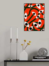 Evil Eyes Blossom In Red Poster och Canvastavla