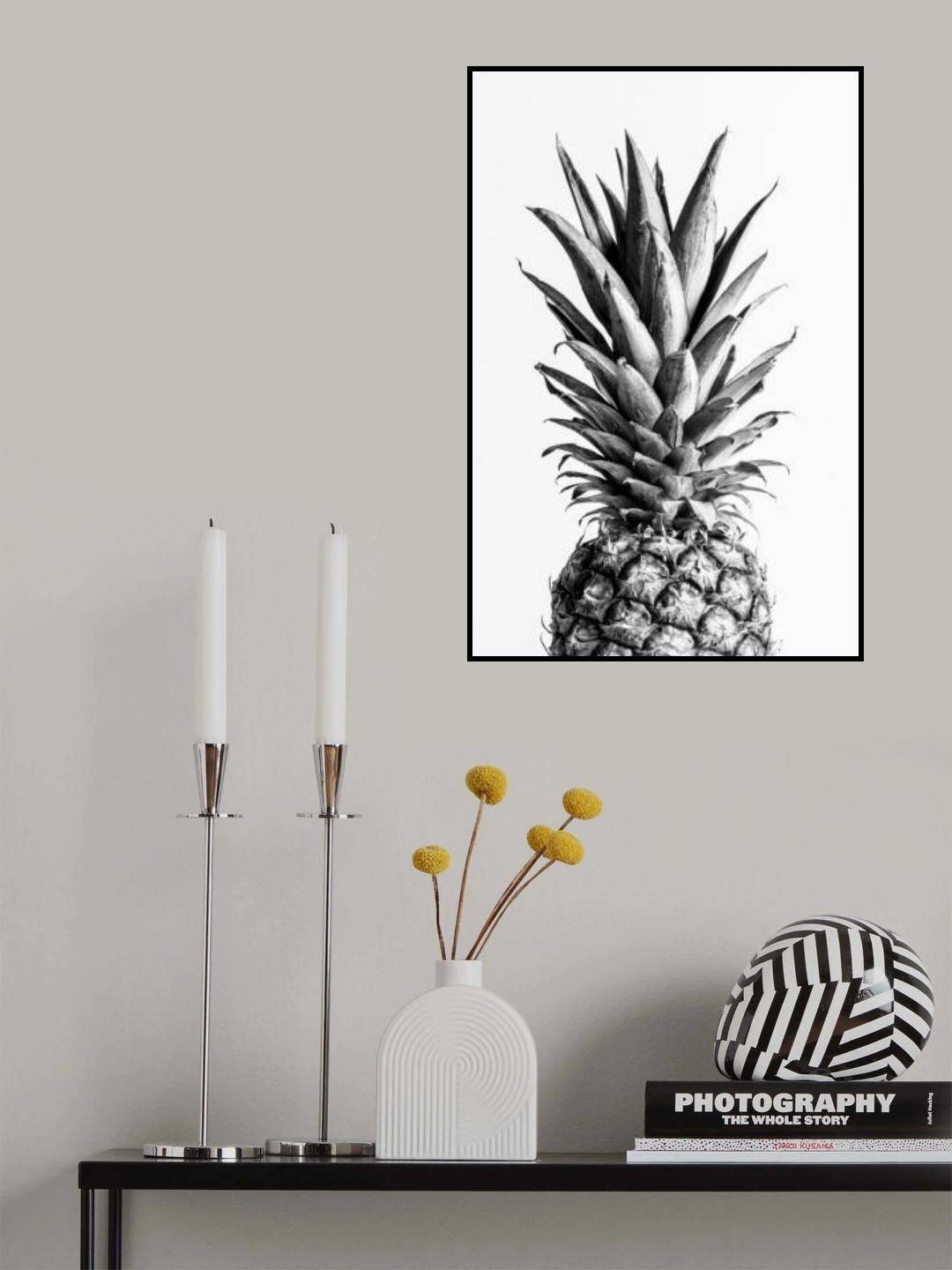 Pineapple Black &amp; White 01 Poster och Canvastavla