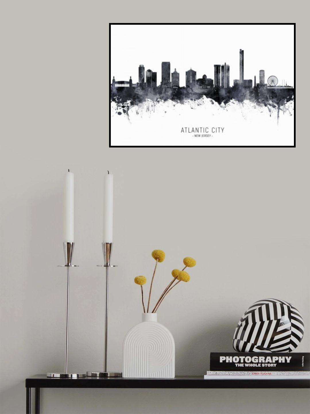 Atlantic City New Jersey Skyline Poster och Canvastavla