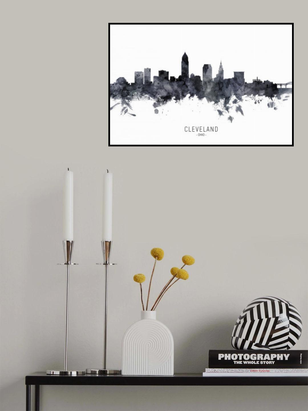 Cleveland Ohio Skyline Poster och Canvastavla