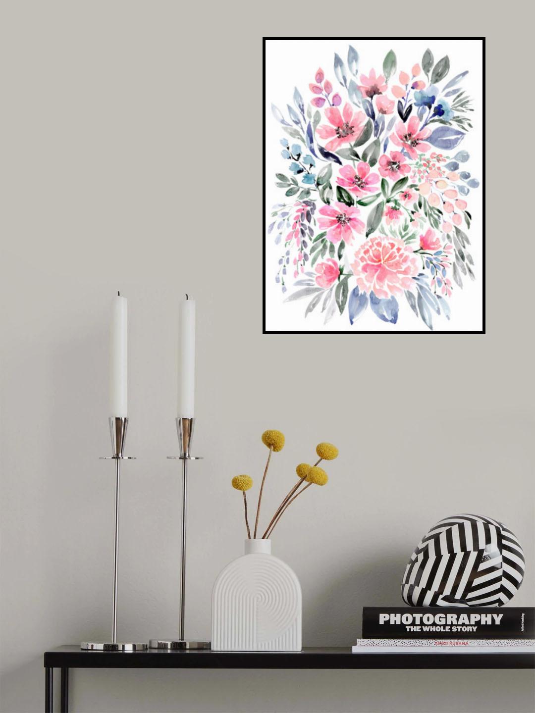 Clara watercolor bouquet Poster och Canvastavla