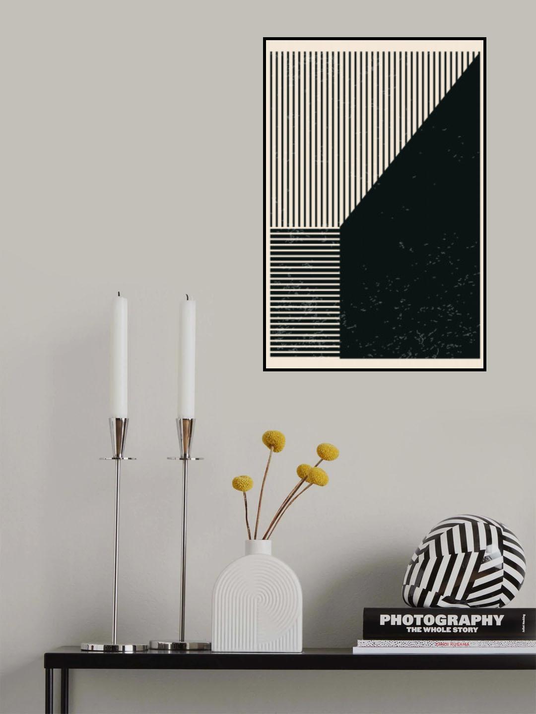 Black and White Lines Series #4 Poster och Canvastavla