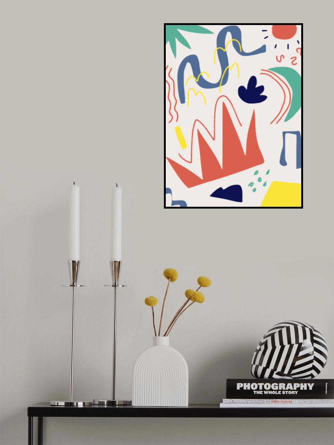 Colorful Abstract Dancing Shapes Poster och Canvastavla