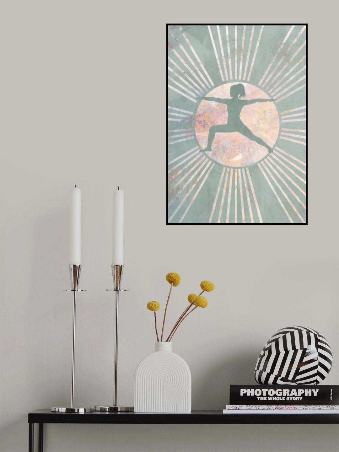 Yoga Boho Sun Green 2 Poster och Canvastavla