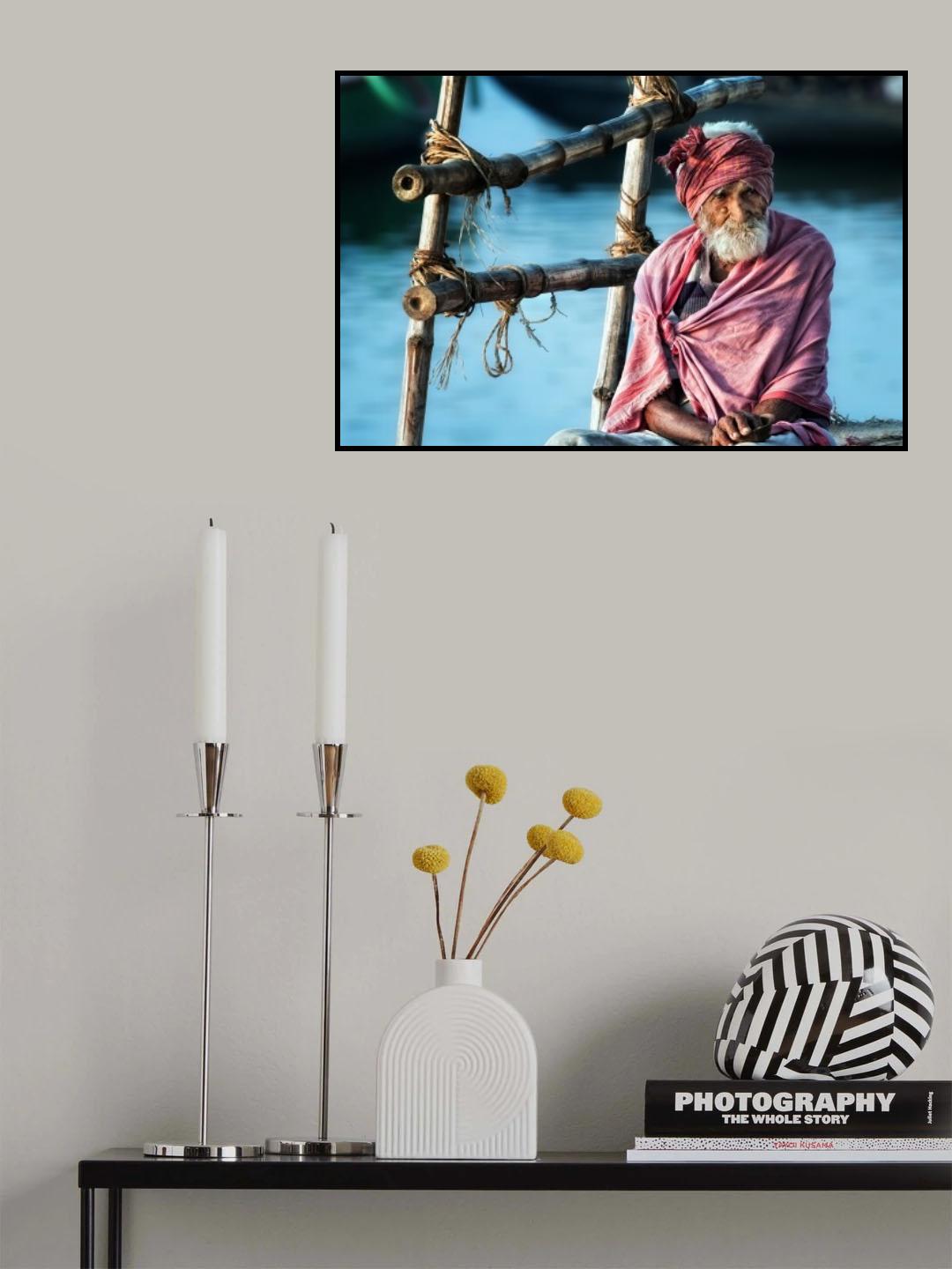 the old man and the Ganges Poster och Canvastavla