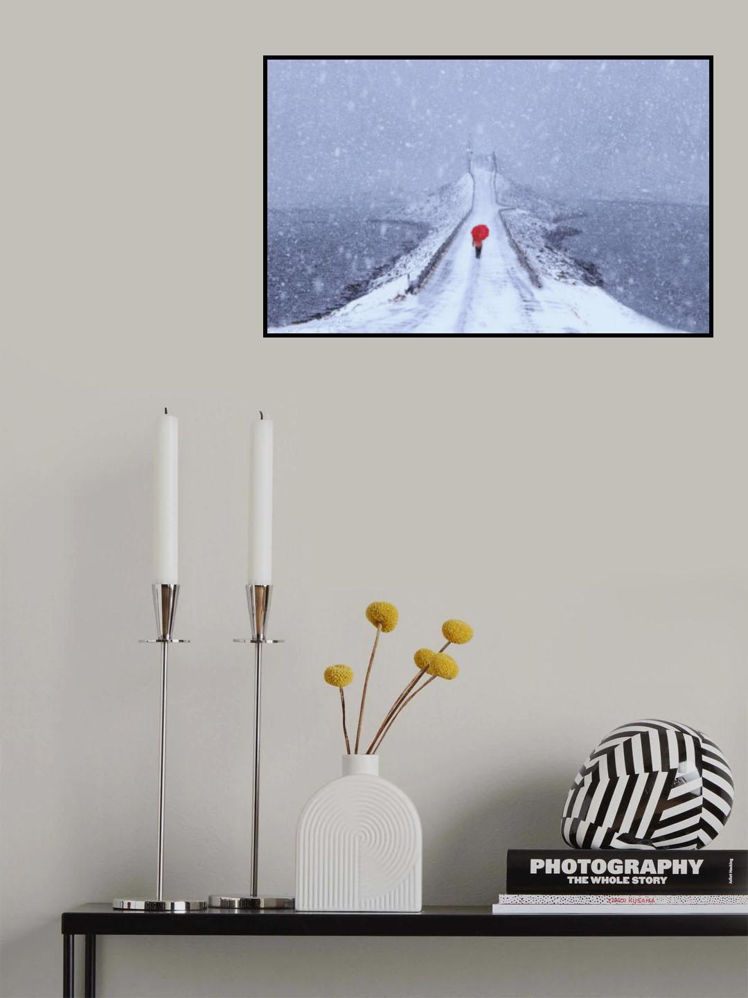 Red in white Poster och Canvastavla