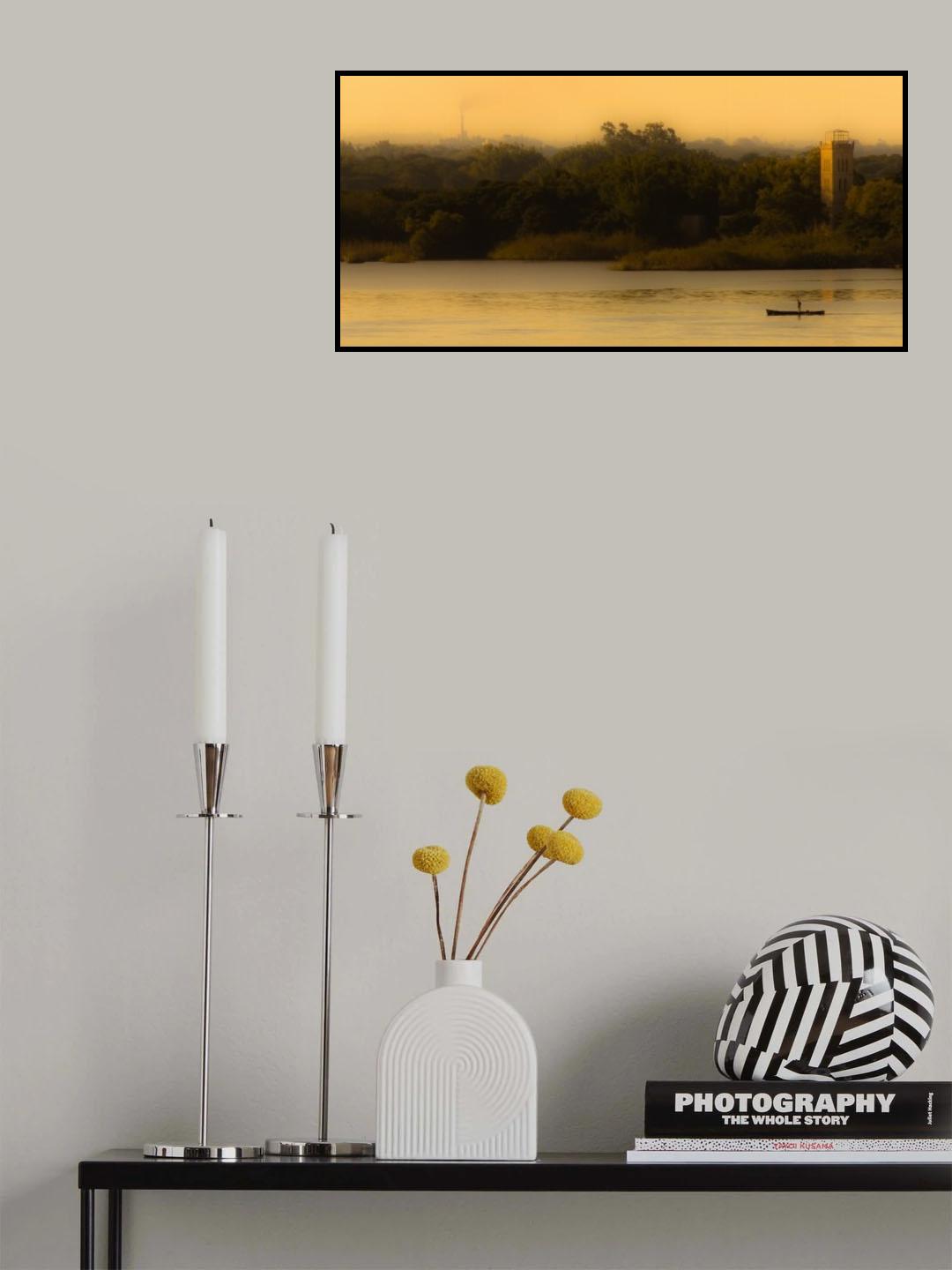 Fishing at sunset Poster och Canvastavla