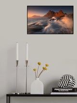 Last light on the Eystrahorn Poster och Canvastavla