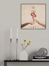 Snake Hand Sun Poster och Canvastavla