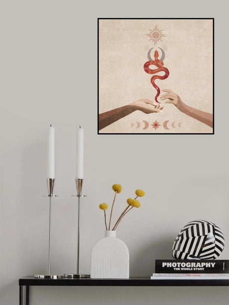 Snake Hand Sun Poster och Canvastavla