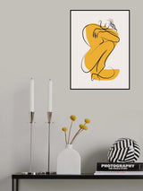 Self Hug Nude In Linear Abstract Poster och Canvastavla