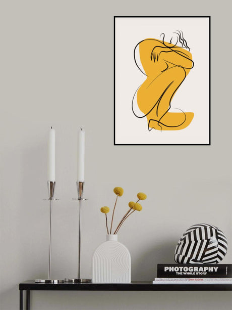 Self Hug Nude In Linear Abstract Poster och Canvastavla