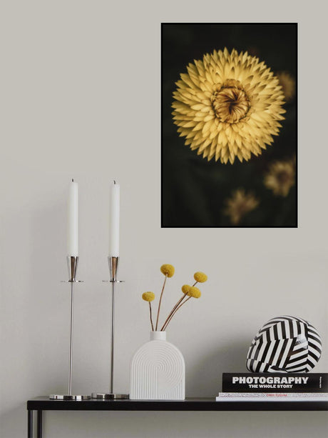 Yellow Floral Texture Poster och Canvastavla