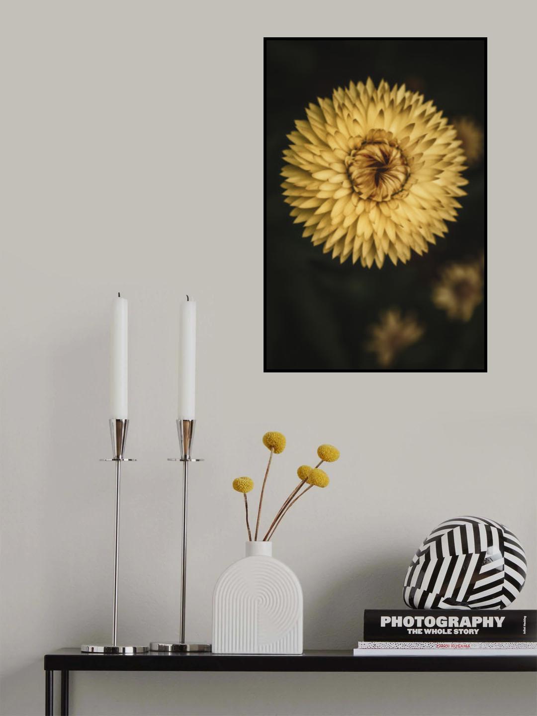 Yellow Floral Texture Poster och Canvastavla