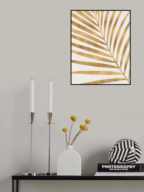 Gold Palm Leaf Poster och Canvastavla