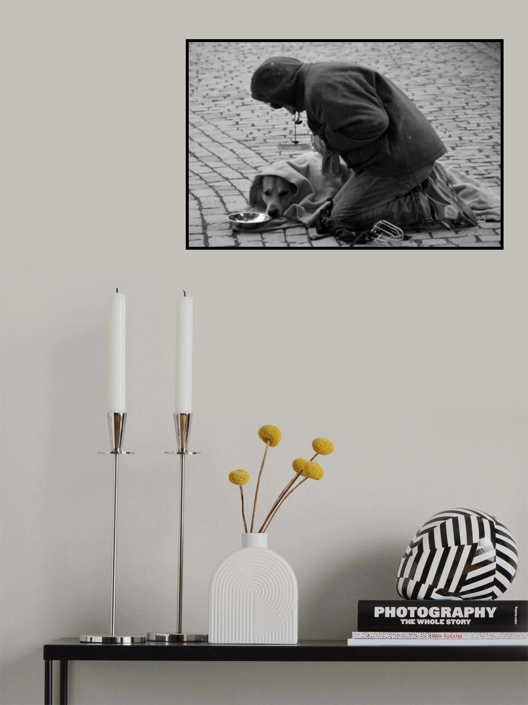 A man and his dog Poster och Canvastavla