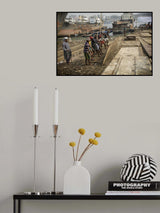 workers at a shipyard (2) Poster och Canvastavla