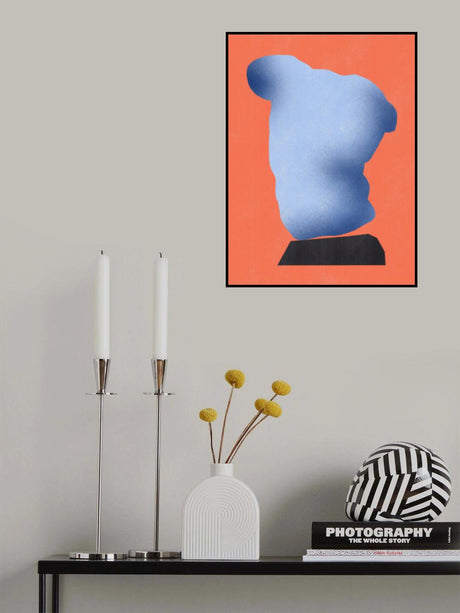 Stone Sculpture In Soft Blue Poster och Canvastavla