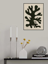 Minimal Black Coral Shape Study Poster och Canvastavla