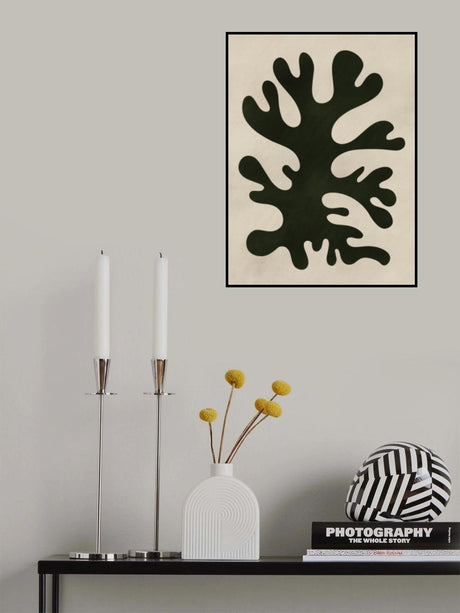 Minimal Black Coral Shape Study Poster och Canvastavla