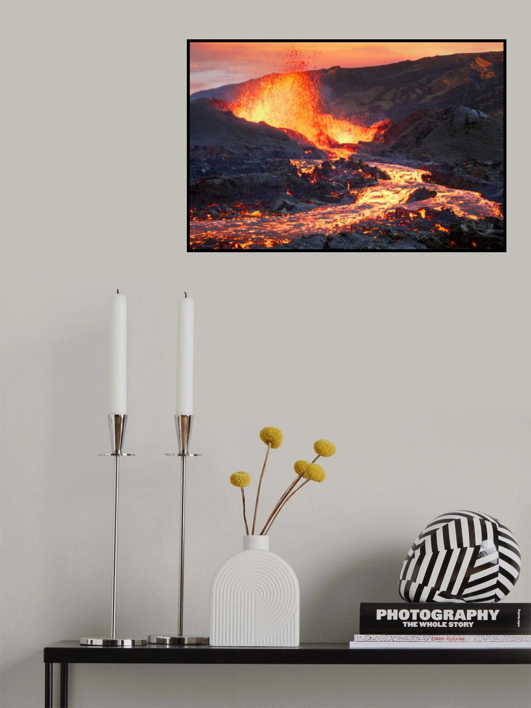 La Fournaise Volcano Poster och Canvastavla