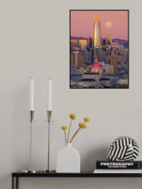Full Moon And The City Poster och Canvastavla