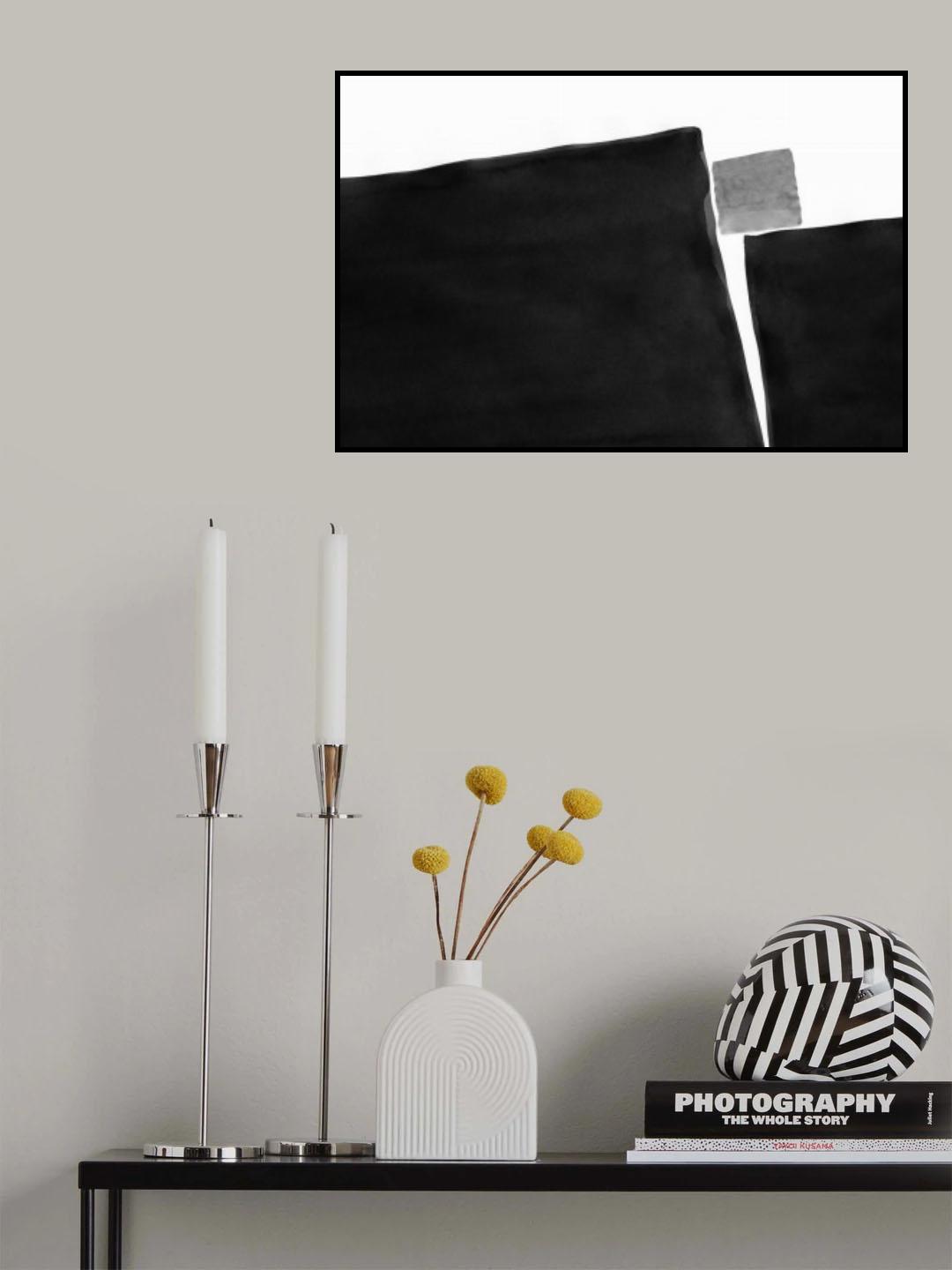Minimal Black and White Abstract 04 Poster och Canvastavla