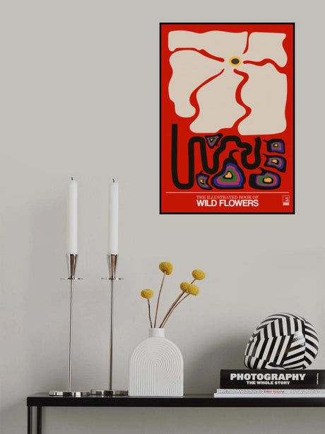 The Illustrated Book Of Wild Flowers Vol.1 Rainbow Red Poster och Canvastavla