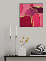Calm Shapes Magenta Red Gold Poster och Canvastavla