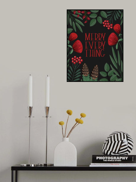 Merry everything in black Poster och Canvastavla