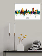 Lugano Switzerland Skyline Poster och Canvastavla