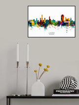 Lugano Switzerland Skyline Poster och Canvastavla