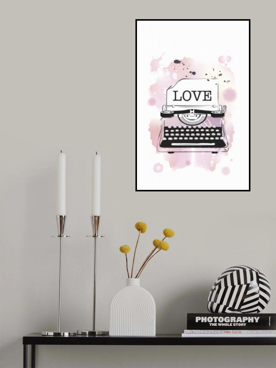 Love Typewriter Poster och Canvastavla