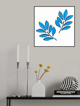 Lushy Leaves 2 Blue Poster och Canvastavla